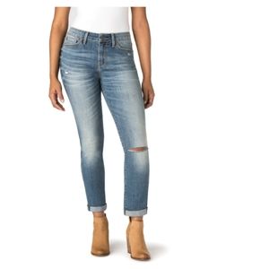 Levi's Denizen Modern Slim Cuffed Distressed Jeans